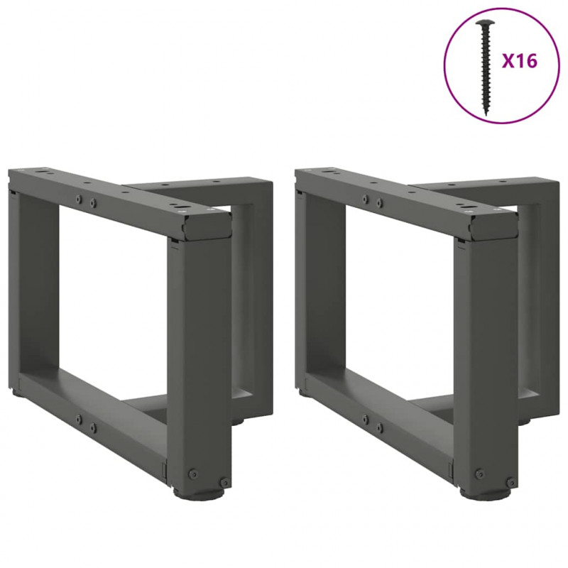 Nogi do stolika kawowego w kształcie litery T 2 szt. Antracyt 50x25x(30-31) cm Stal