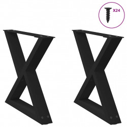 Nogi do stolika kawowego 2 szt. Czarne 60x(42-43,3) cm Stal