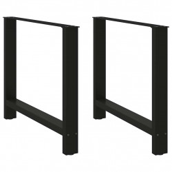 Nogi do stołu jadalnego czarne 2 szt. 100x(72-73) cm stal
