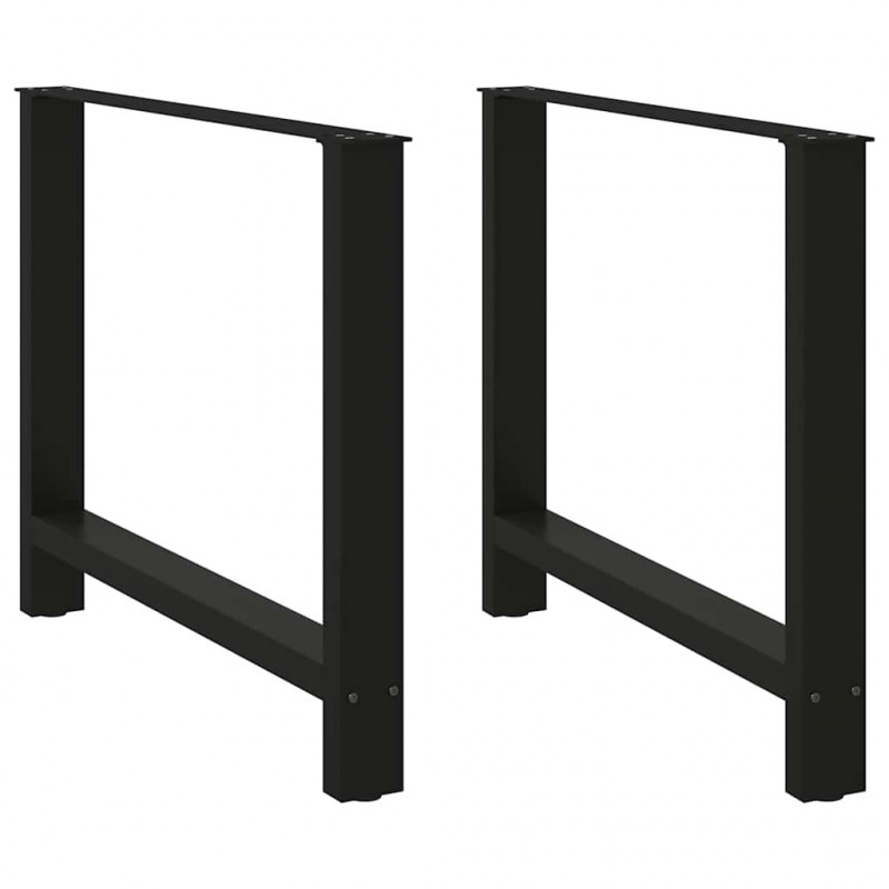 Nogi do stołu jadalnego czarne 2 szt. 100x(72-73) cm stal
