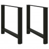 Nogi do stołu jadalnego czarne 2 szt. 100x(72-73) cm stal