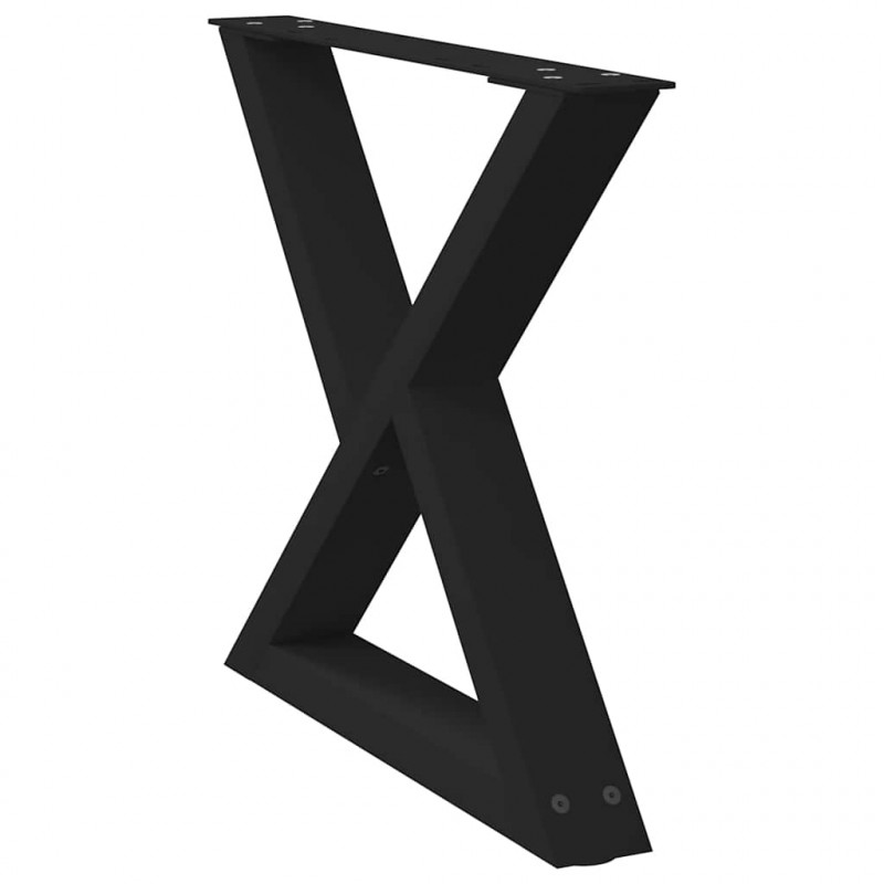 Nogi do stolika kawowego 2 szt. Czarne 60x(42-43,3) cm Stal