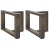 Nogi do stolika kawowego w kształcie litery T 2 szt. Czarne 50x25x(30-31) cm Stal