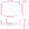 Nogi do stolika kawowego 2 szt. Czarne 60x(42-43,3) cm Stal