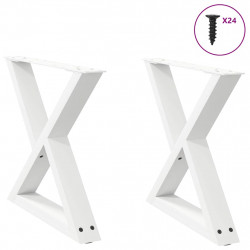 Nogi do stolika kawowego 2 szt. Białe 60x(42-43,3) cm Stal