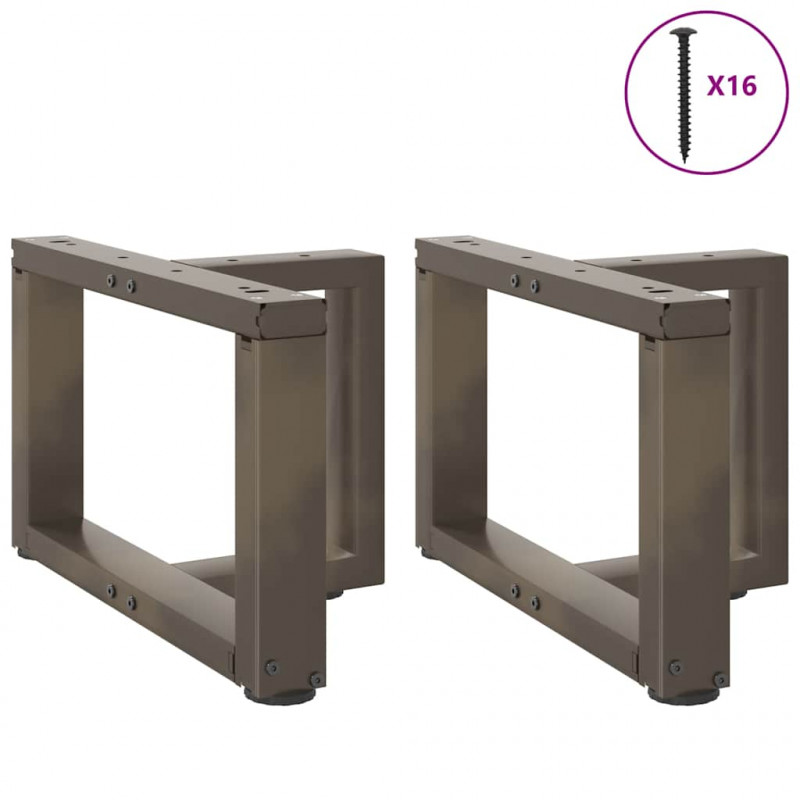 Nogi do stolika kawowego w kształcie litery T 2 szt. Czarne 50x25x(30-31) cm Stal