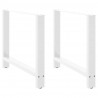 Nogi do stołu jadalnego białe 2 szt. 100x(72-73) cm stal