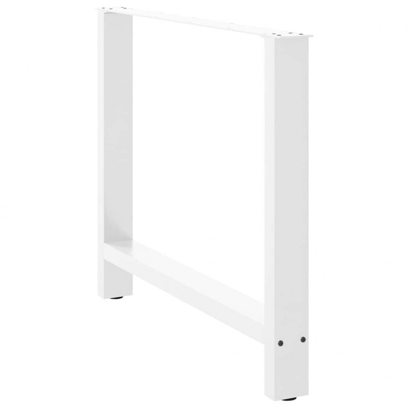 Nogi do stołu jadalnego białe 2 szt. 100x(72-73) cm stal
