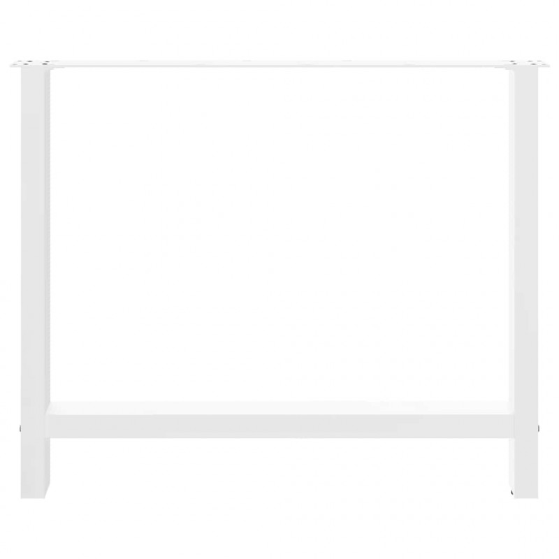 Nogi do stołu jadalnego białe 2 szt. 100x(72-73) cm stal
