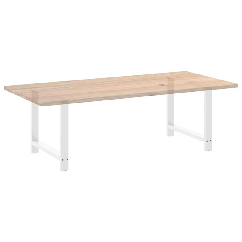 Nogi do stołu jadalnego białe 2 szt. 100x(72-73) cm stal