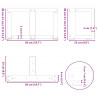 Nogi do stolika kawowego w kształcie litery T 2 szt. Czarne 50x25x(30-31) cm Stal