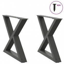 Nogi do stolika kawowego 2 szt. Antracyt 60x(42-43,3) cm Stal