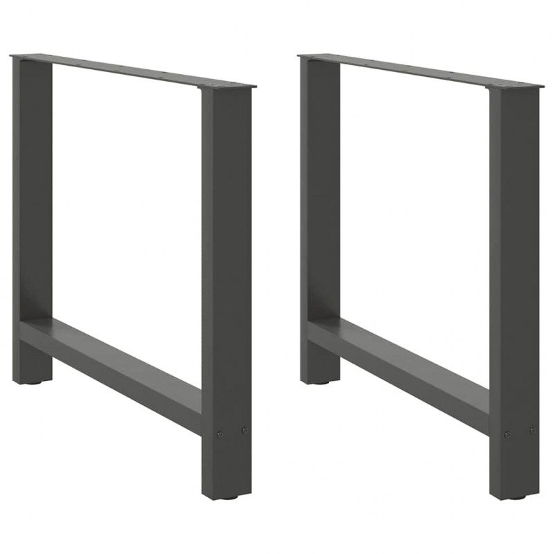 Nogi do stołu jadalnego Antracyt 2 szt. 100x(72-73) cm Stal