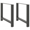 Nogi do stołu jadalnego Antracyt 2 szt. 100x(72-73) cm Stal