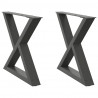 Nogi do stolika kawowego 2 szt. Antracyt 60x(42-43,3) cm Stal
