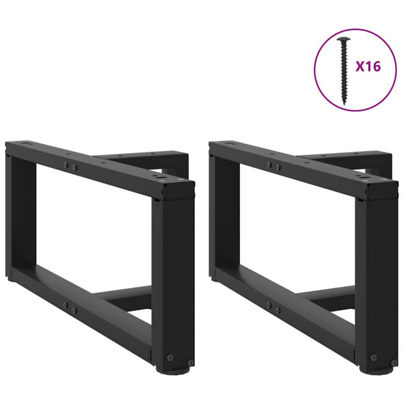 Nogi do stolika kawowego w kształcie litery T 2 szt. Czarne 60x25x(30-31) cm Stal
