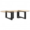 Nogi do stolika kawowego w kształcie litery T 2 szt. Czarne 60x25x(30-31) cm Stal