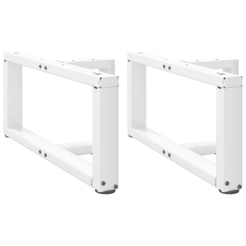 Nogi do stolika kawowego w kształcie litery T 2 szt. Białe 60x25x(30-31) cm Stal