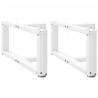 Nogi do stolika kawowego w kształcie litery T 2 szt. Białe 60x25x(30-31) cm Stal