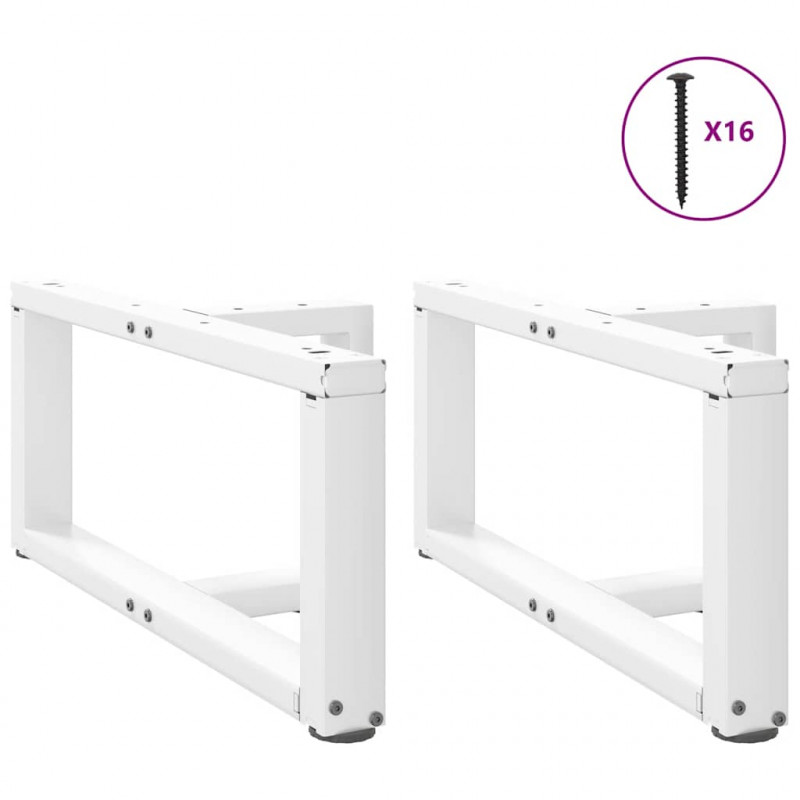 Nogi do stolika kawowego w kształcie litery T 2 szt. Białe 60x25x(30-31) cm Stal