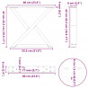 Nogi do stolika kawowego 2 szt. Naturalna stal 60x(42-43,3) cm Stal