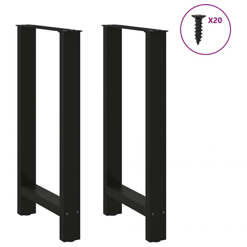 Nogi do stołu barowego czarne 2 szt. 40x(90-91) cm stal