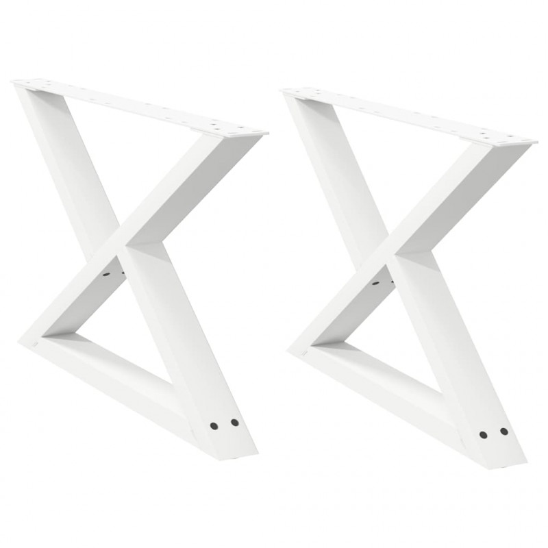 Nogi do stolika kawowego 2 szt. Białe 70x(42-43,3) cm Stal