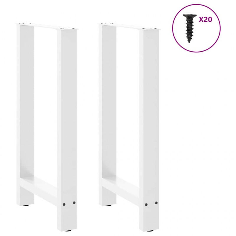 Nogi do stołu barowego białe 2 szt. 40x(90-91) cm stal