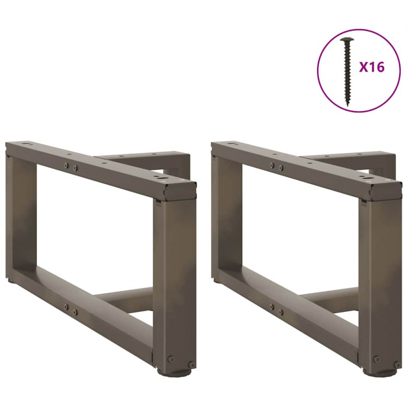 Nogi do stolika kawowego w kształcie litery T 2 szt. Czarne 60x25x(30-31) cm Stal