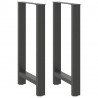 Nogi do stołu barowego Antracyt 2 szt. 40x(90-91) cm Stal