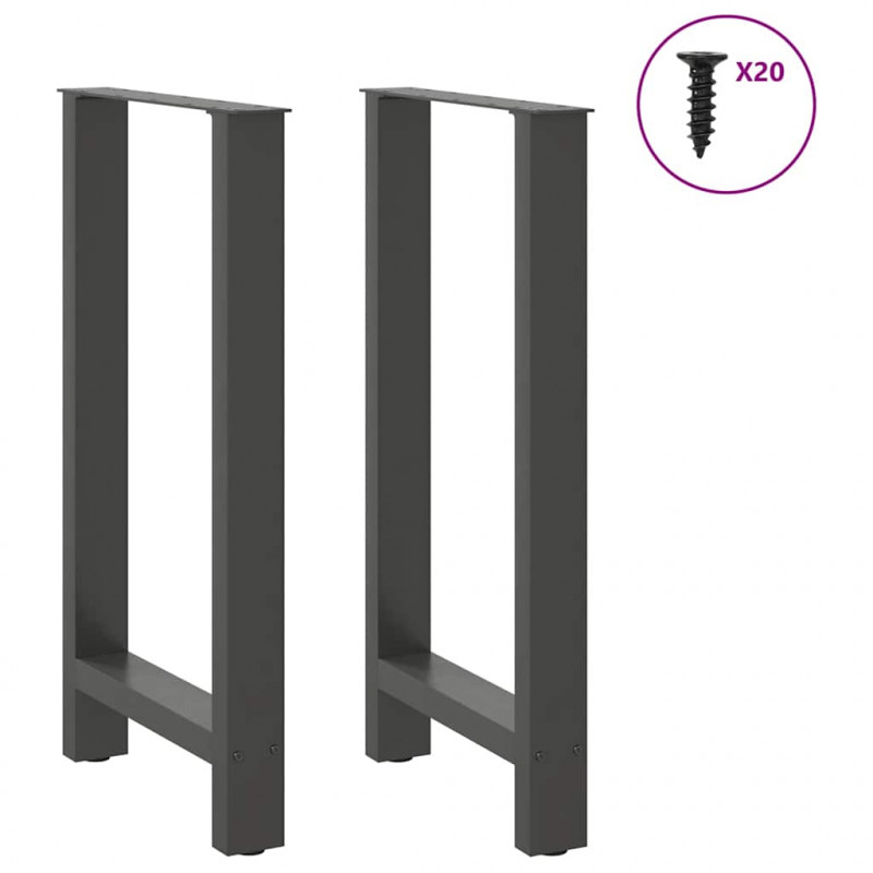 Nogi do stołu barowego Antracyt 2 szt. 40x(90-91) cm Stal