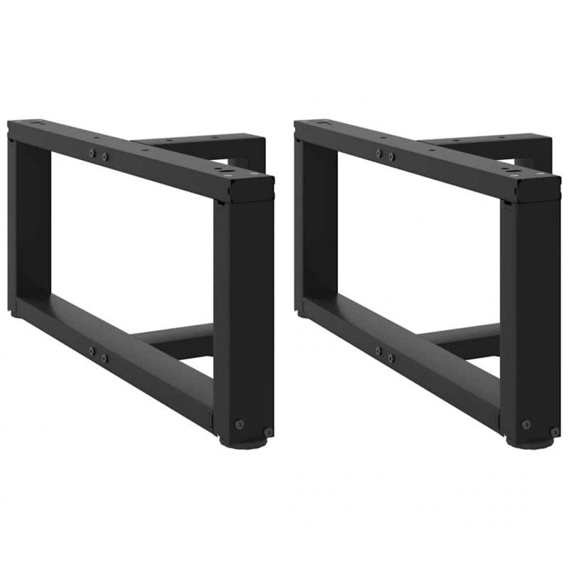 Nogi do stolika kawowego w kształcie litery T 2 szt. Czarne 70x25x(30-31) cm Stal