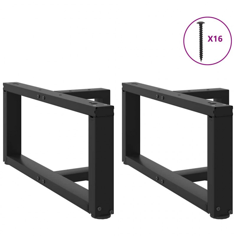 Nogi do stolika kawowego w kształcie litery T 2 szt. Czarne 70x25x(30-31) cm Stal