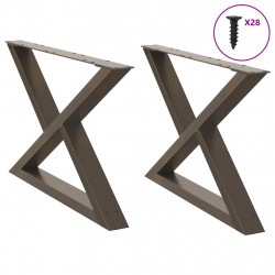 Nogi do stolika kawowego 2 szt. Naturalna stal 70x(42-43,3) cm Stal