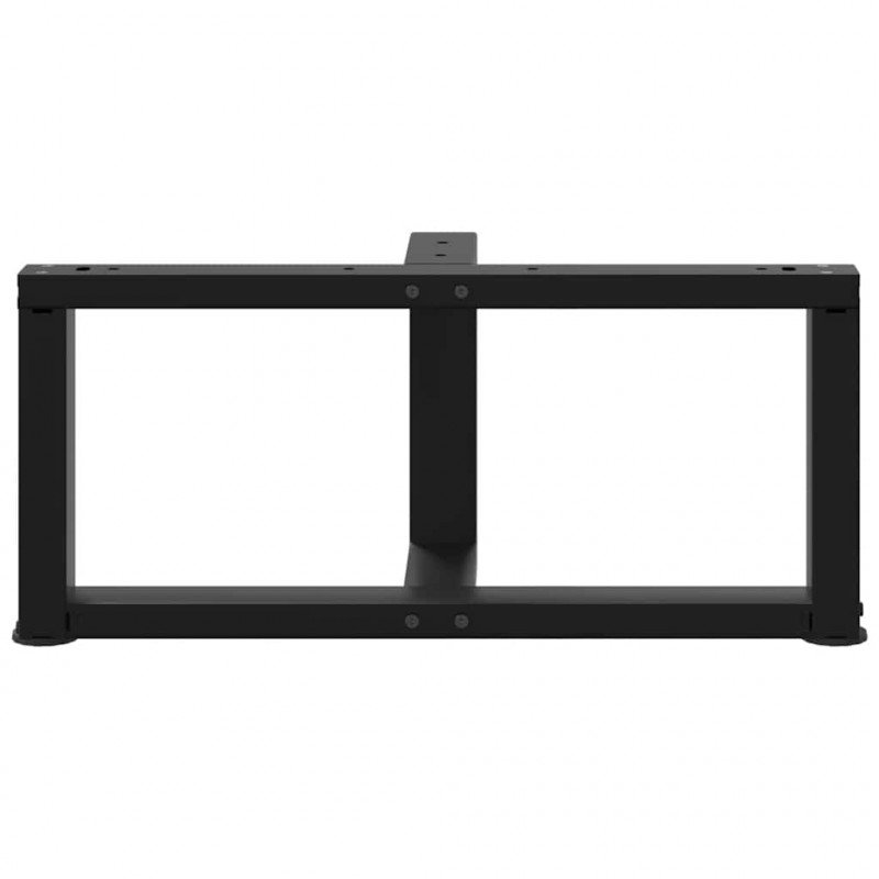 Nogi do stolika kawowego w kształcie litery T 2 szt. Czarne 70x25x(30-31) cm Stal