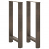 Nogi do stołu barowego Naturalna stal 2 szt. 40x(90-91) cm Stal