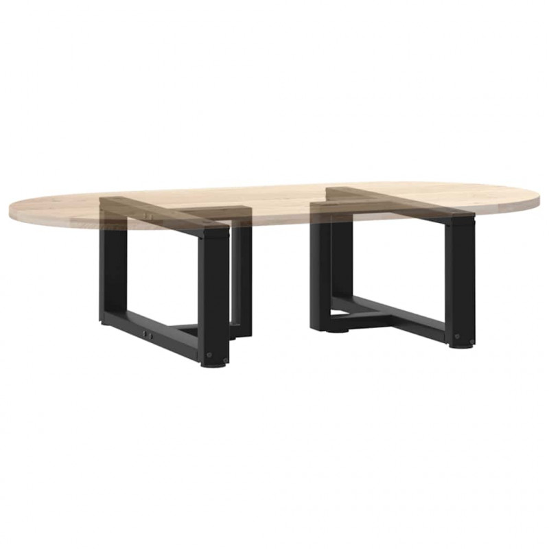 Nogi do stolika kawowego w kształcie litery T 2 szt. Czarne 70x25x(30-31) cm Stal