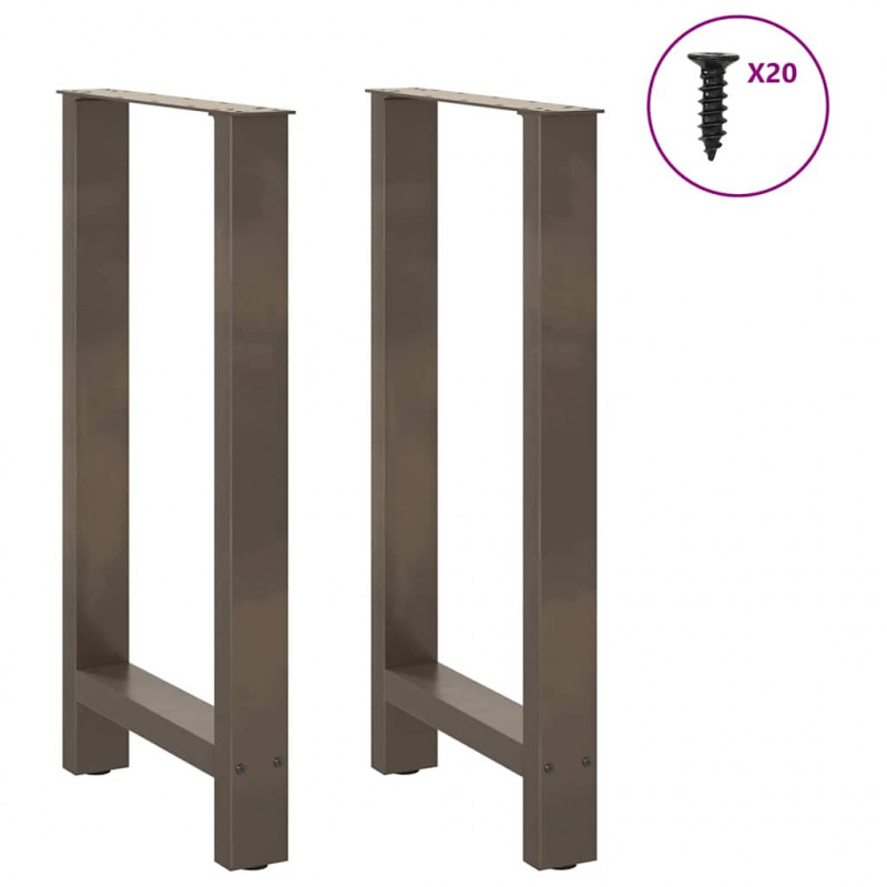 Nogi do stołu barowego Naturalna stal 2 szt. 40x(90-91) cm Stal
