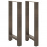 Nogi do stołu barowego Naturalna stal 2 szt. 40x(90-91) cm Stal