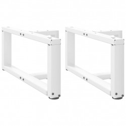 Nogi do stolika kawowego w kształcie litery T 2 szt. Białe 70x25x(30-31) cm Stal