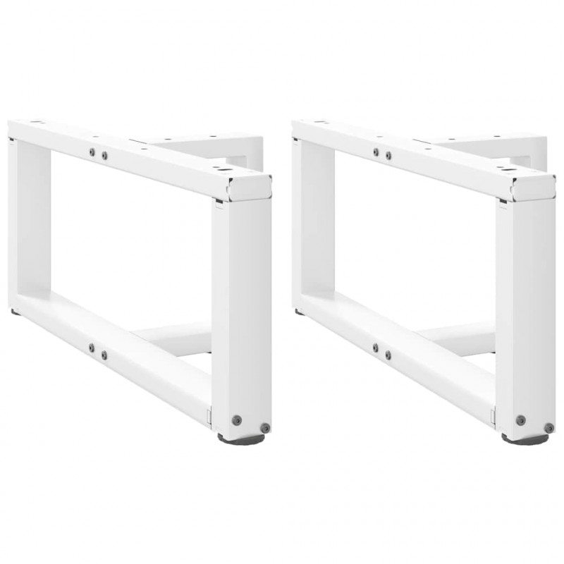 Nogi do stolika kawowego w kształcie litery T 2 szt. Białe 70x25x(30-31) cm Stal