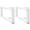 Nogi do stolika kawowego w kształcie litery T 2 szt. Białe 70x25x(30-31) cm Stal