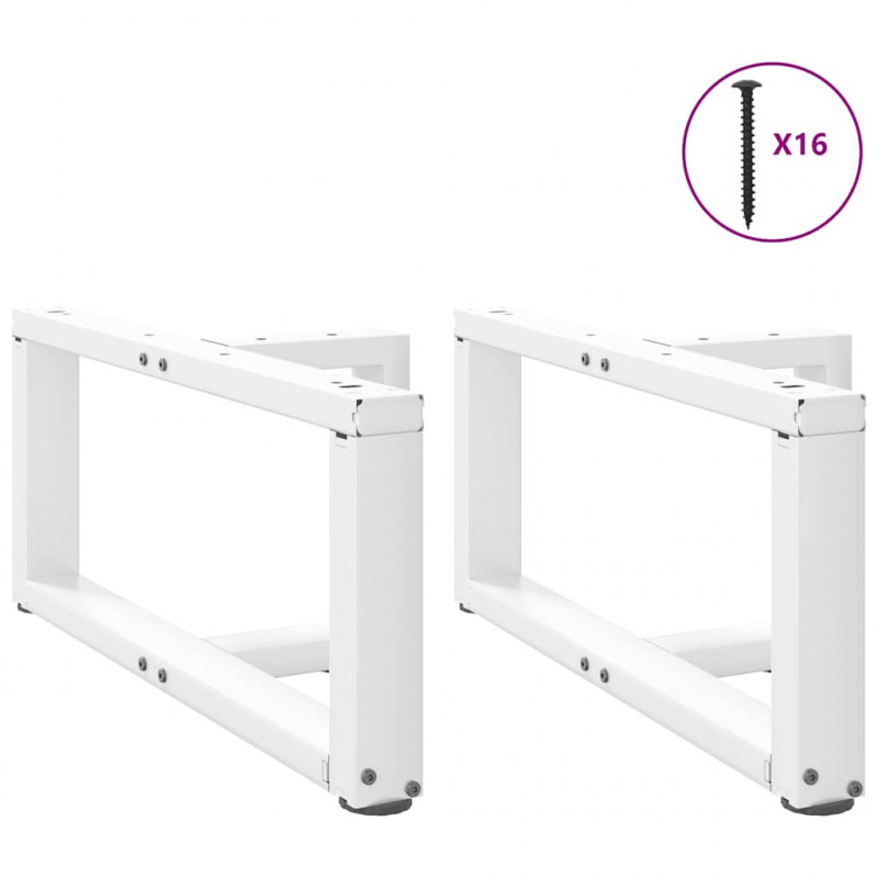 Nogi do stolika kawowego w kształcie litery T 2 szt. Białe 70x25x(30-31) cm Stal