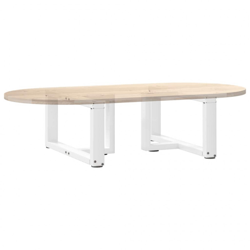 Nogi do stolika kawowego w kształcie litery T 2 szt. Białe 70x25x(30-31) cm Stal