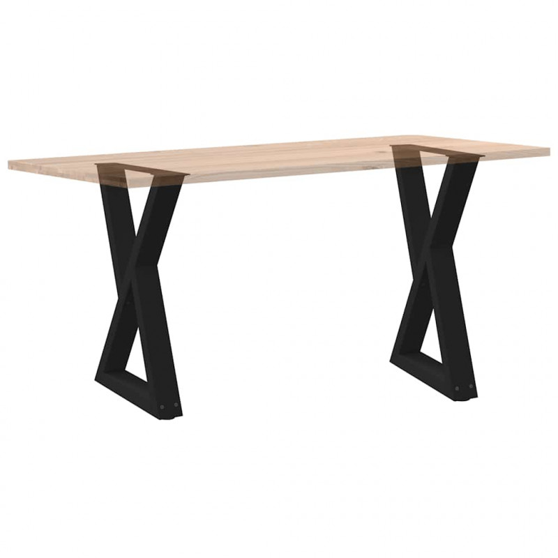 Nogi do stołu jadalnego 2 szt. Czarne 50x(72-73,3) cm Stal