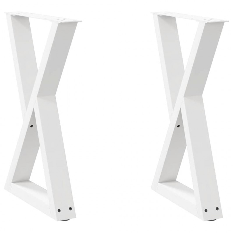 Nogi do stołu jadalnego 2 szt. Białe 50x(72-73,3) cm Stal