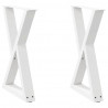 Nogi do stołu jadalnego 2 szt. Białe 50x(72-73,3) cm Stal