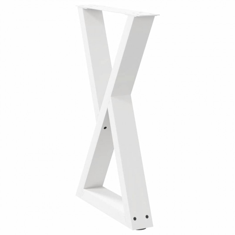 Nogi do stołu jadalnego 2 szt. Białe 50x(72-73,3) cm Stal