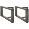 Nogi do stolika kawowego w kształcie litery T 2 szt. Czarne 70x25x(30-31) cm Stal