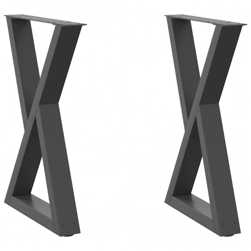 Nogi do stołu jadalnego 2 szt. Antracyt 50x(72-73,3) cm Stal